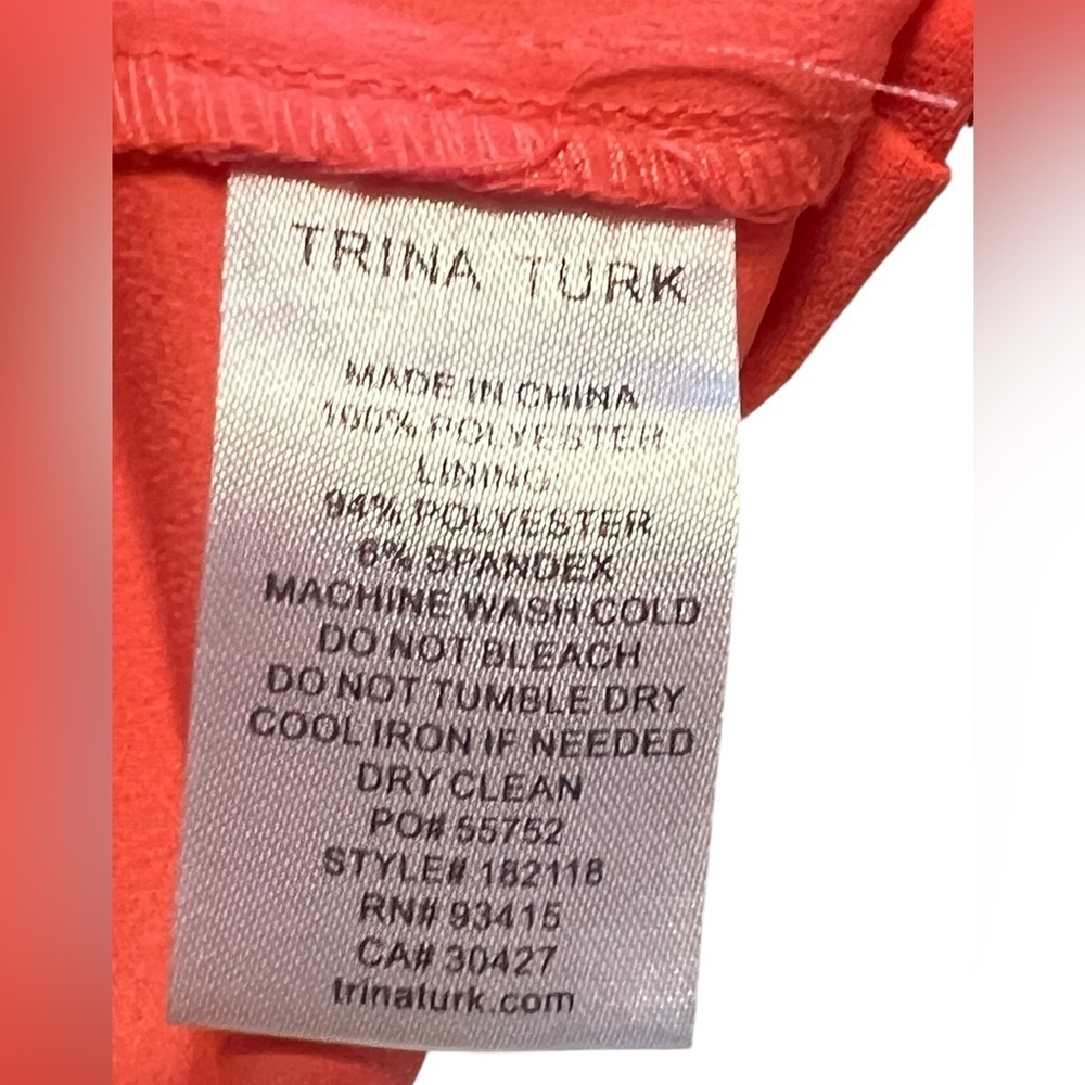 Trina Turk Cold Shoulder Blouse Size M Coral W Multicolor Strap. - Picture 8 of 9